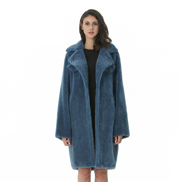 Winter Women Wool Coat Cashmere Female Long Coat Blends Woolen Elegant Autumn Jacket For Ladies Thick Warm Fur Clothes Girl - LiveTrendsX