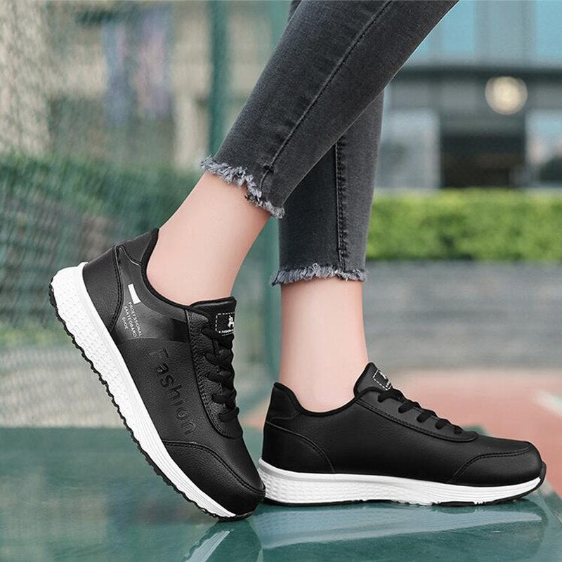 Comfort Women Casual Shoes Woman Sneakers Fashion Breathable Leather Platform Women Shoes Soft Sneaker Warm Plush Ankle Boots W5 - LiveTrendsX