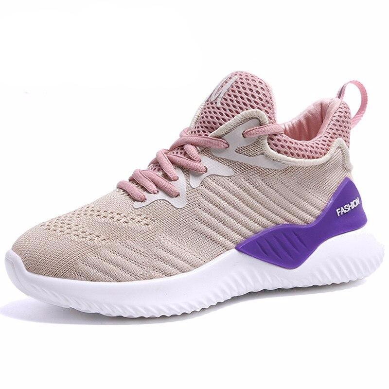 Sneakers women's spring ins wild white women's shoes thick bottom fly-woven mesh breathable lightweight casual running shoes - LiveTrendsX