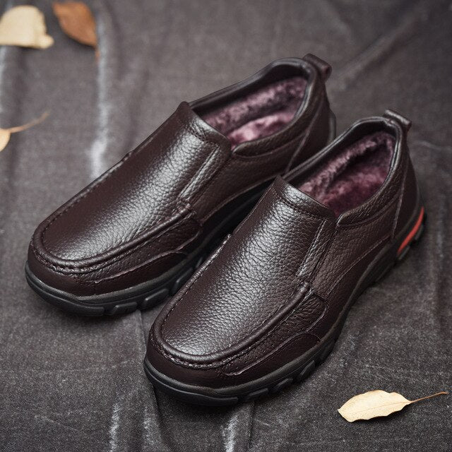 Genuine Leather Men's Business Shoes Size 38-48 Fashion Handmade Men Formal Flats High Quality Male Moccasins Snow Boots - LiveTrendsX