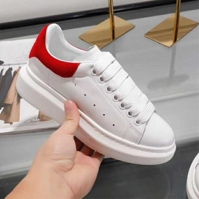 Fashion Designer Luxury Breathble Shoes Lop Top White Platform Shoes Women Real Leather Women Lace Up Casual Shoes Brand Sneaker - LiveTrendsX