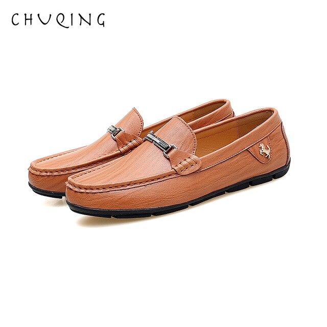 British Mens Shoes Casual Loafer Shoes Men Leather Driving Shoes Luxury Brand - LiveTrendsX