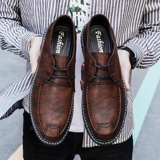 New British Style Formal Business Shoes Men's Fashion Leather Casual Shoes - LiveTrendsX