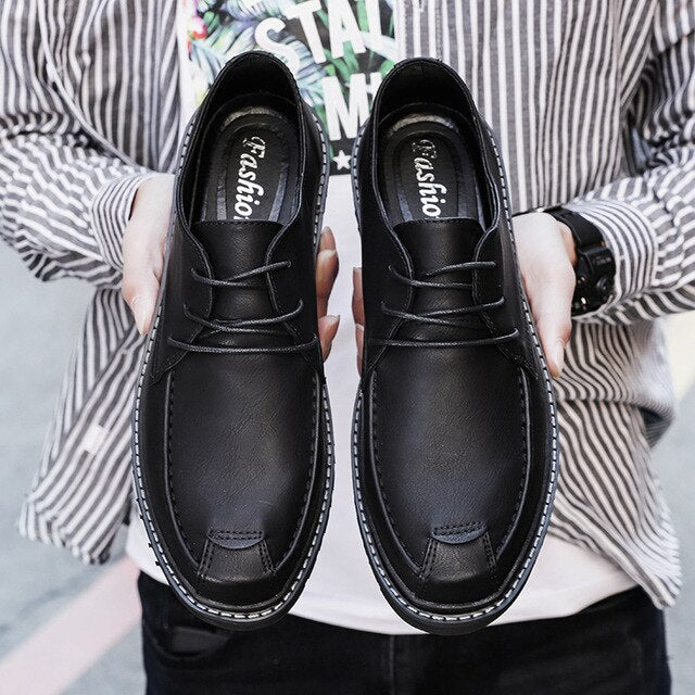 New British Style Formal Business Shoes Men's Fashion Leather Casual Shoes - LiveTrendsX