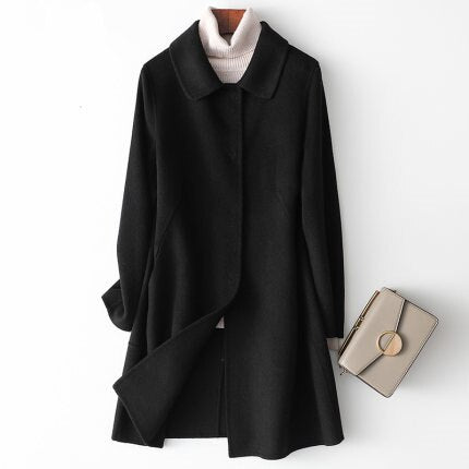 Fashion Long Woolen Coat Women 2020 Autumn Winter New High Quality Wool Jacket Overcoat Slim Double Sided Wool Coat Ladies Coats - LiveTrendsX