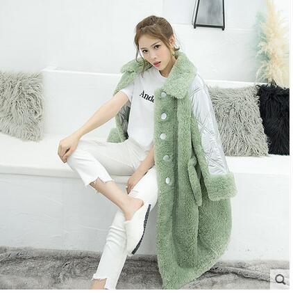 Winter Real Sheep Wool Fur Coats Ladies Printed Sheep Shearing Long Warm Jackets women's down coat stitching velvet fur long coa - LiveTrendsX