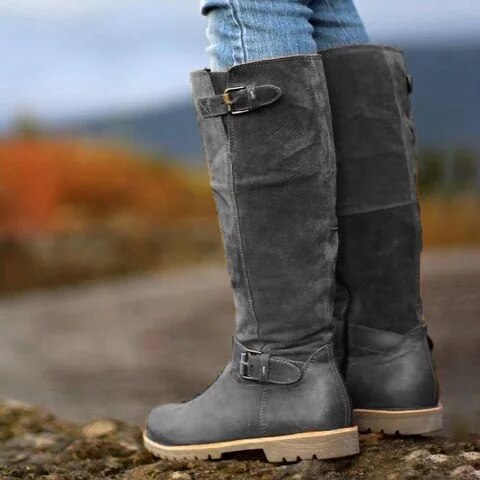 Fashion Women Boots Buckle Strap Sexy High Heels Women Shoes Lace Up Winter Knee-High Boots Warm Size 35-53 Nice Boots - LiveTrendsX