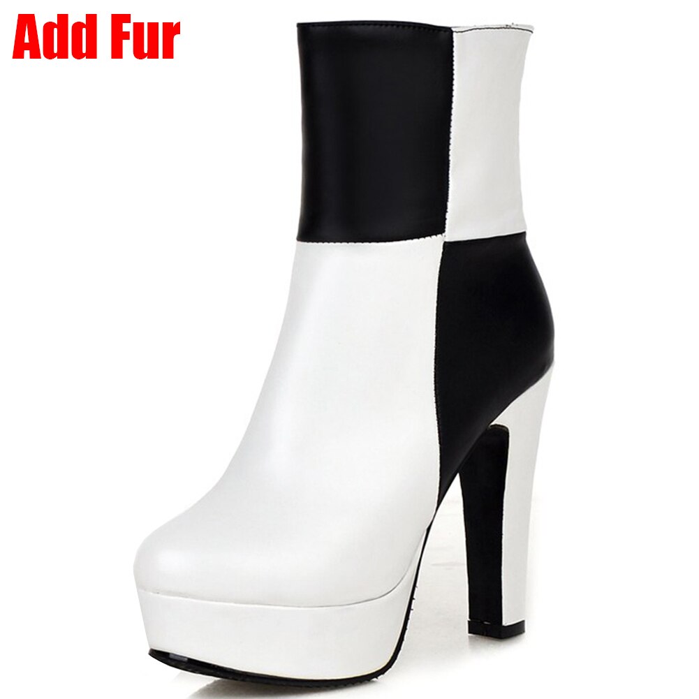 New 34-48 Western Concise Platform Booties Ladies Party mixed-color Ankle Boots Women 2020 High Heels Shoes Woman - LiveTrendsX