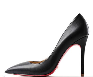 Red Bottom Shoes Women Sexy Pumps Genuine Leather High Heeled shoes Thin Heel Wedding Red Bottom Pointed Toe Stilettos Party OL - LiveTrendsX