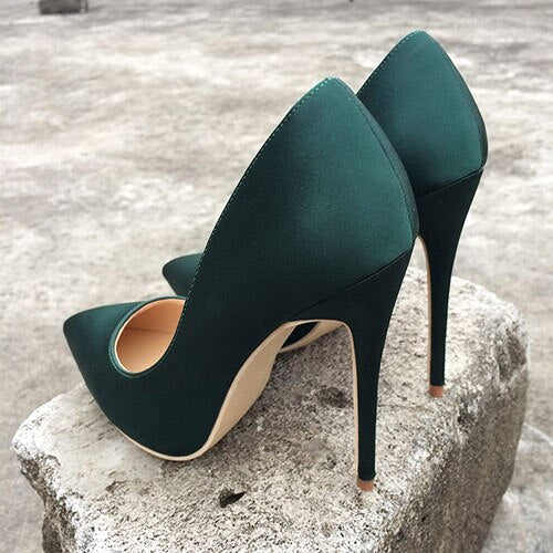 Silk Upper Women Sexy High Heels Elegant Lady Pointed Toe Party Pumps Woman Comfort Dress Shoes Customized Accept - LiveTrendsX