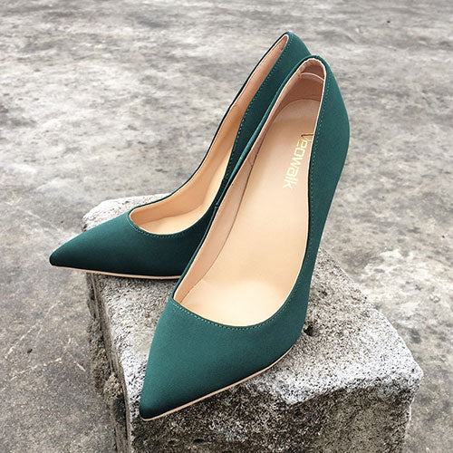 Silk Upper Women Sexy High Heels Elegant Lady Pointed Toe Party Pumps Woman Comfort Dress Shoes Customized Accept - LiveTrendsX