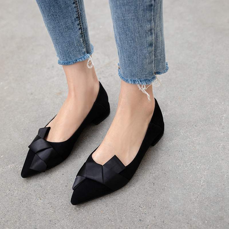 Luxury brand high heels shoes women's pumps kid suede butterfly-knot elegant women dress daily wear cozy pumps zapaptos mujer - LiveTrendsX