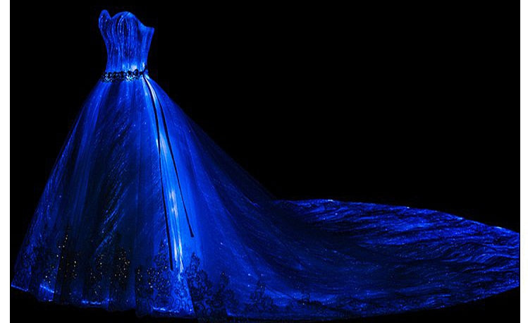 Romantic Customized Night Glow In Dark Luminous Wedding Dress Annual Dinner 7 Variable Color Rainbow Model Fashion Runway Show - LiveTrendsX