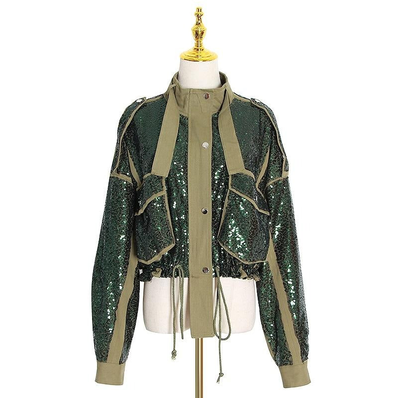 Patchwork Sequin Jackets For Women