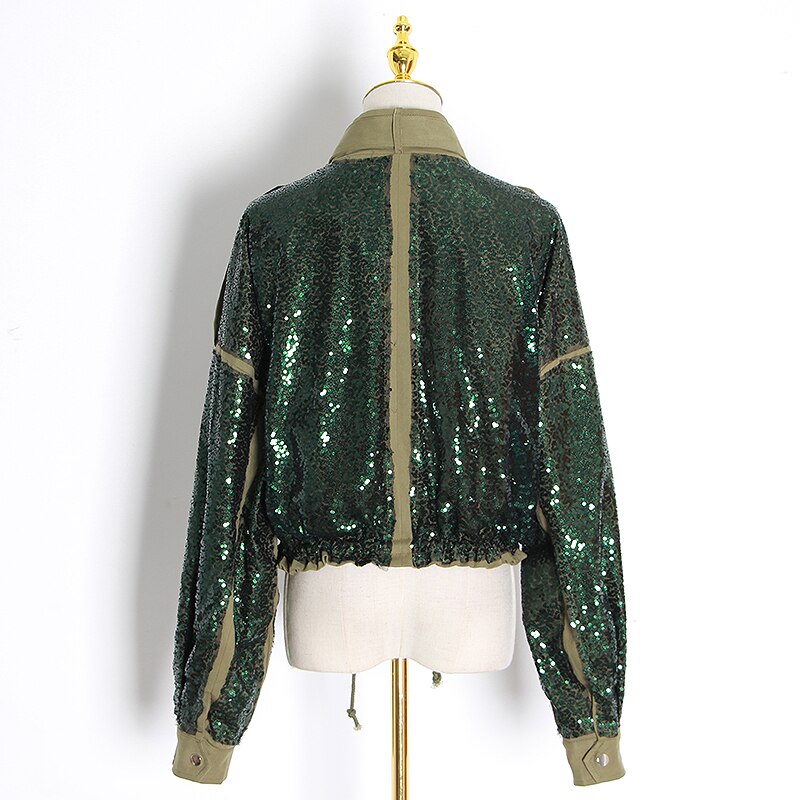 Patchwork Sequin Jackets For Women