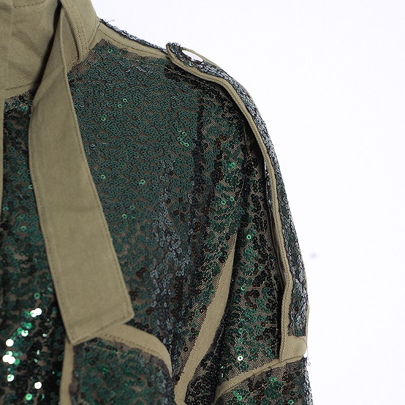 Patchwork Sequin Jackets For Women