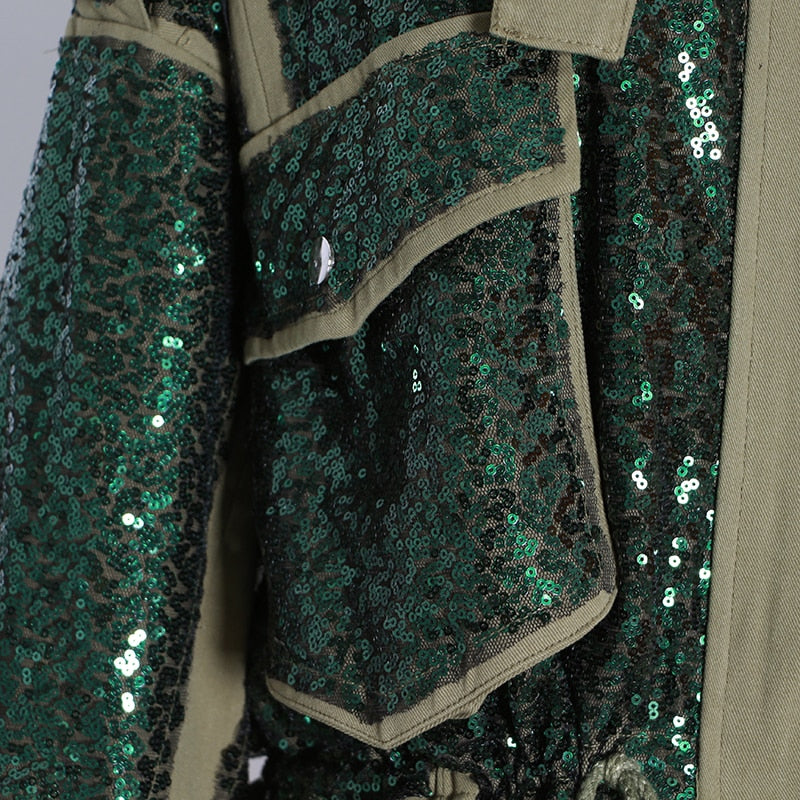 Patchwork Sequin Jackets For Women