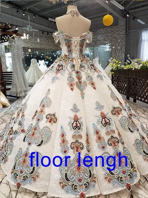 court style evening dress off shoulder sweetheart pleat floor length women occasion dress with color flowers curve shape - LiveTrendsX