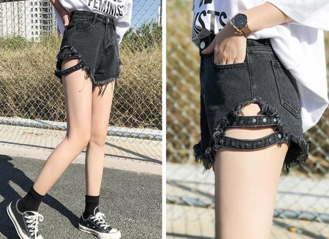 denim shorts women high waist loose jeans - LiveTrendsX