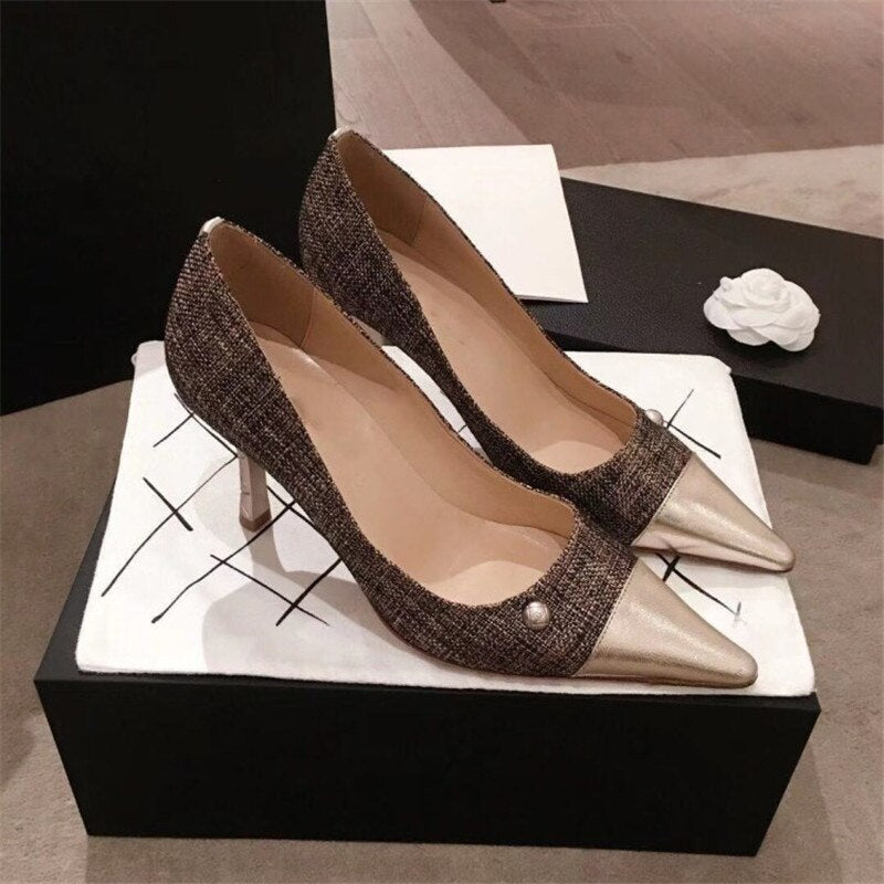 Women Pumps Ladies Heel Shoes Pointed Toe Female Shoes Luxurious Chaussures Femme Pear Zapatos De Mujer High Heel Scarpe Donna - LiveTrendsX