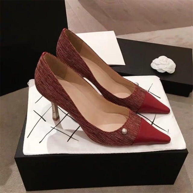 Women Pumps Ladies Heel Shoes Pointed Toe Female Shoes Luxurious Chaussures Femme Pear Zapatos De Mujer High Heel Scarpe Donna - LiveTrendsX