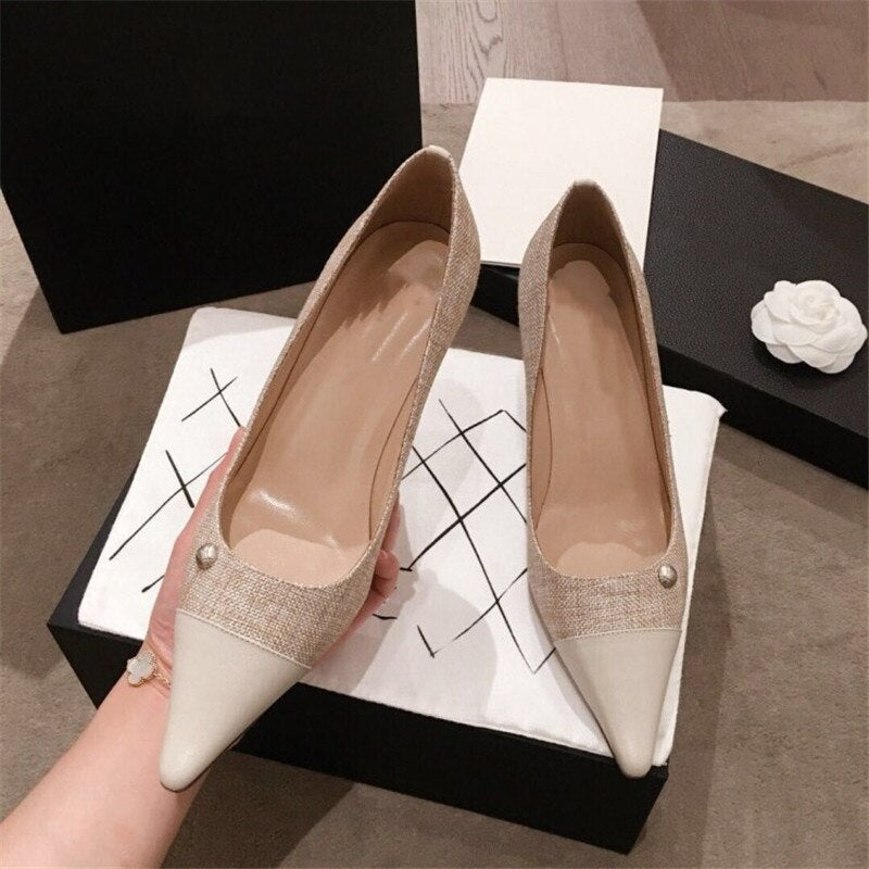 Women Pumps Ladies Heel Shoes Pointed Toe Female Shoes Luxurious Chaussures Femme Pear Zapatos De Mujer High Heel Scarpe Donna - LiveTrendsX