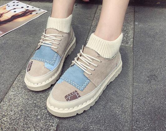 New Women Fashion Flats Canva Shoes Casual Outdoor Women Causal Working Shoes Women Lace-up Shoes - LiveTrendsX