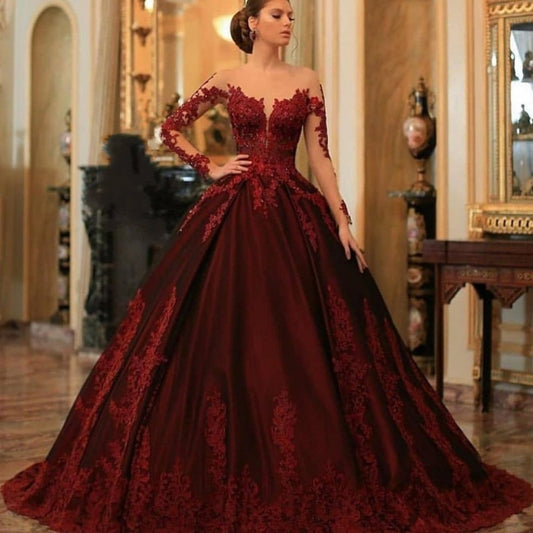 Evening Formal Dress  Longo Festa Robe De Soiree Long Sleeves Ball Gown Arabic Evening Dresses Long - LiveTrendsX