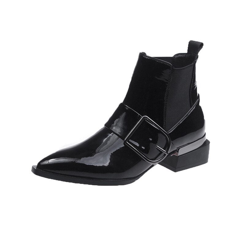 Women Low Heel Shoes Fashion Black Pure Color