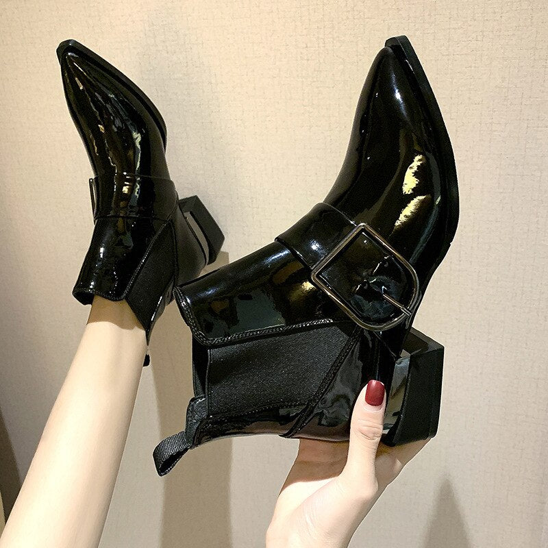 Women Low Heel Shoes Fashion Black Pure Color