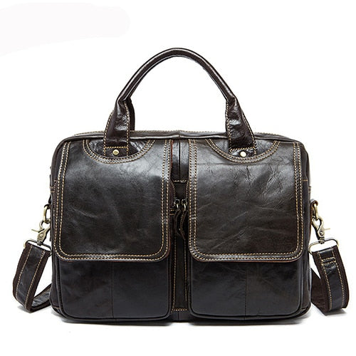 Men's Briefcases Laptop Bag Leather