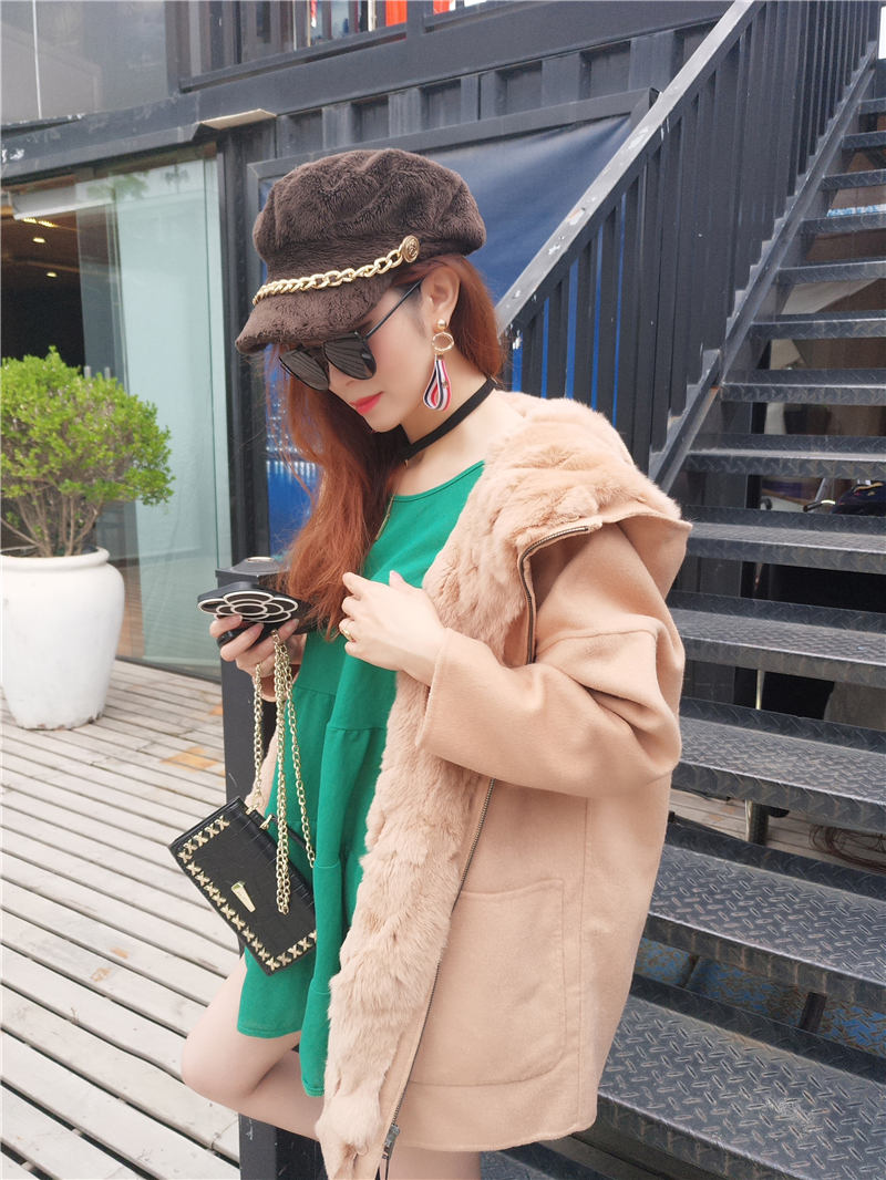 New Winter Parka Wool Cashmere Coat Women Fur Jacket Overcoat Collar Hooded Rex Rabbit Fur liner Top Quality - LiveTrendsX