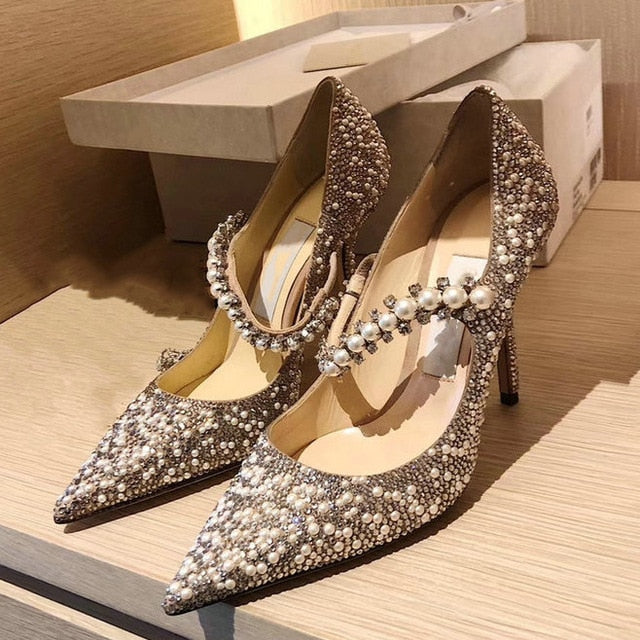 Women Rhinestone Pumps Wedding Shoes