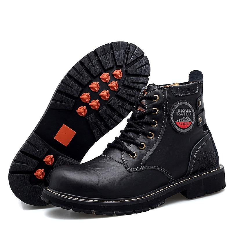 Motorcycle Genuine Leather Men Boots