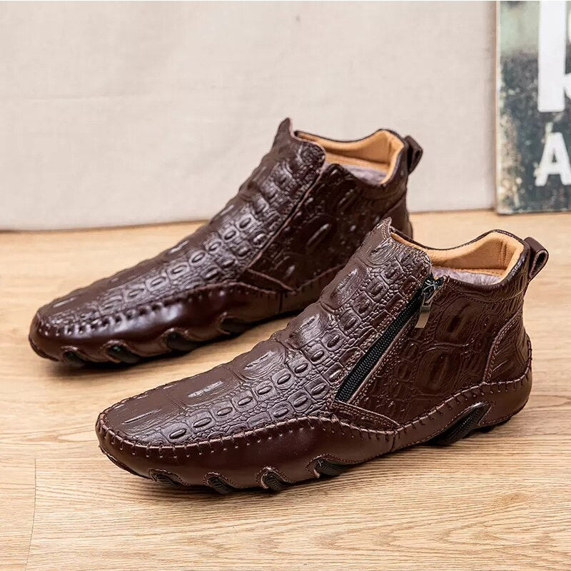 Fashion Retro Zipper Ankle Booties Big Size Male