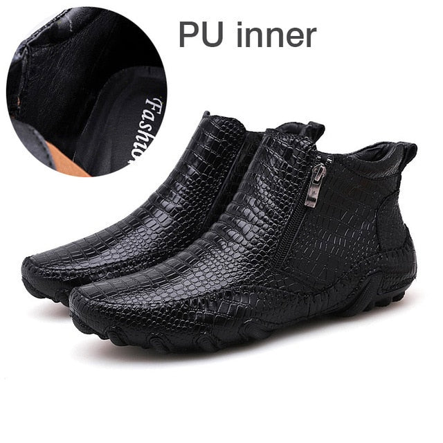 Fashion Retro Zipper Ankle Booties Big Size Male