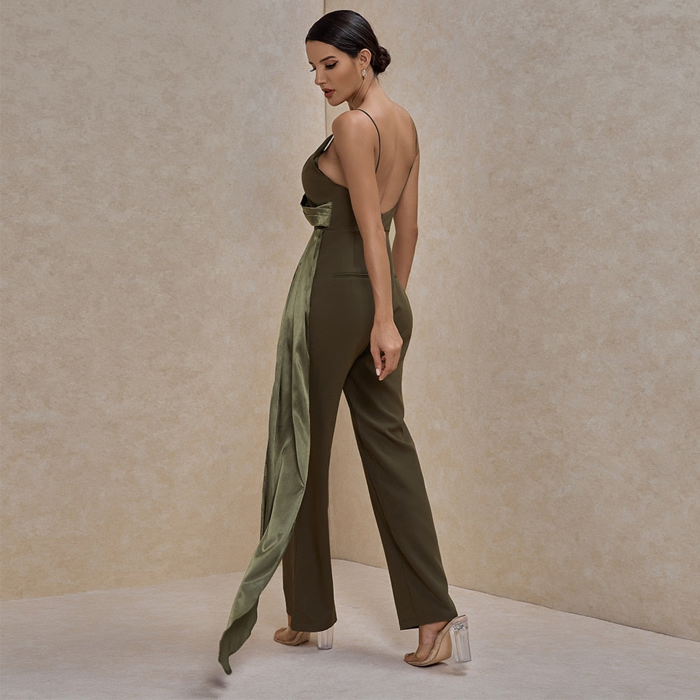 Summer Women Green Sexy Club Jumpsuit