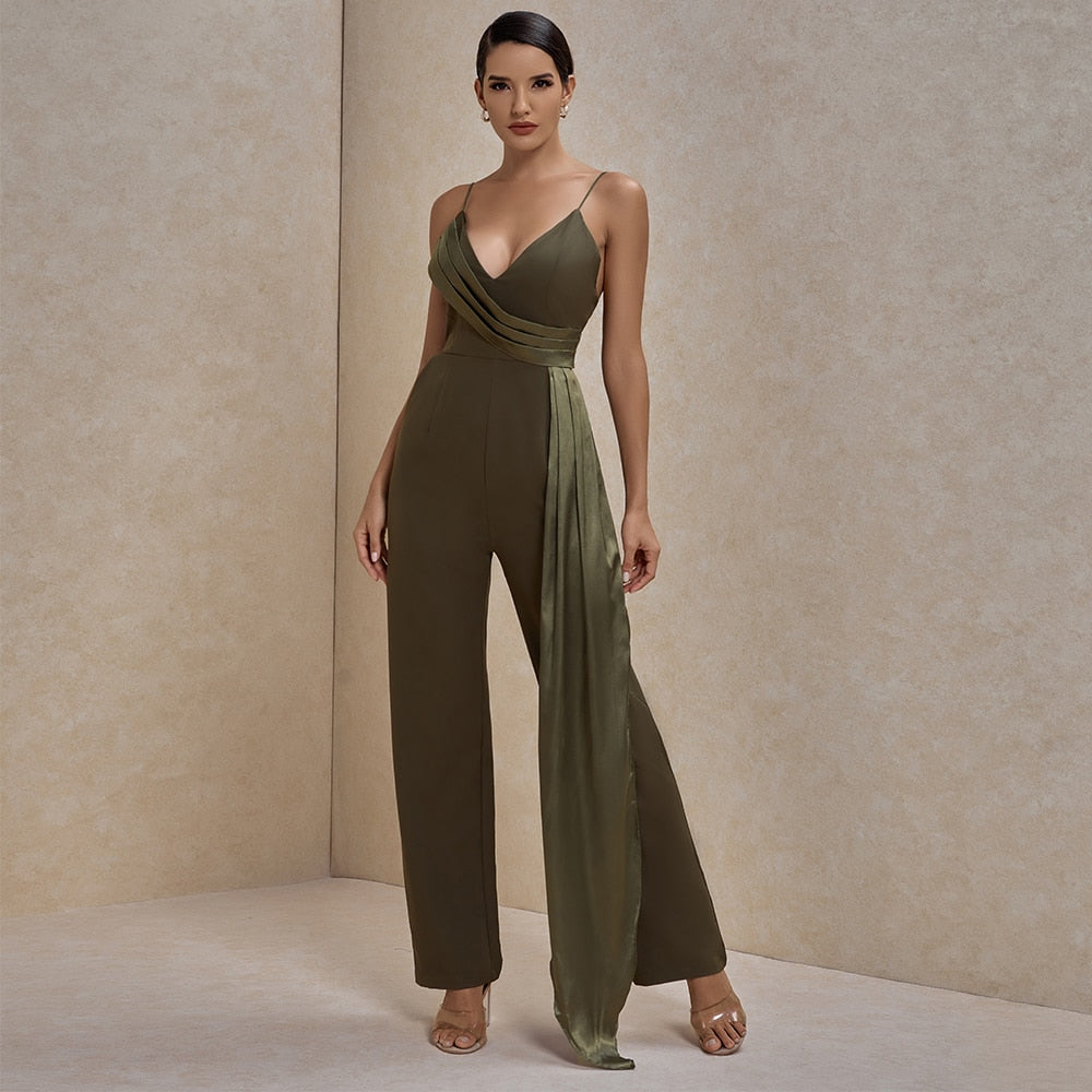 Summer Women Green Sexy Club Jumpsuit