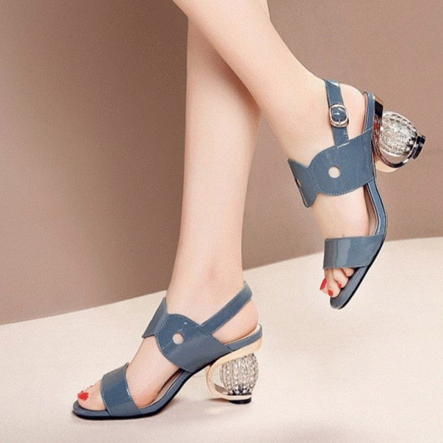 Summer Women Sandals Rhinestone Heels