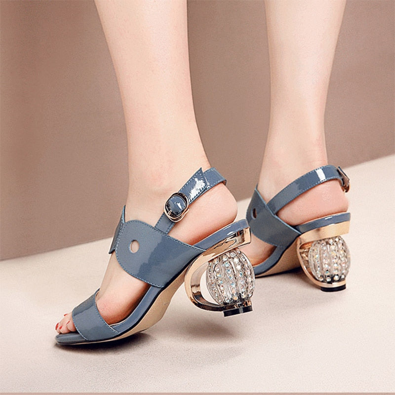 Summer Women Sandals Rhinestone Heels