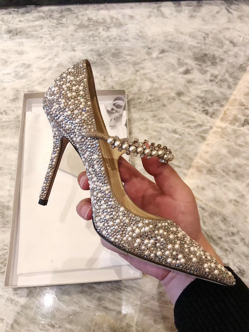 Women Rhinestone Pumps Wedding Shoes