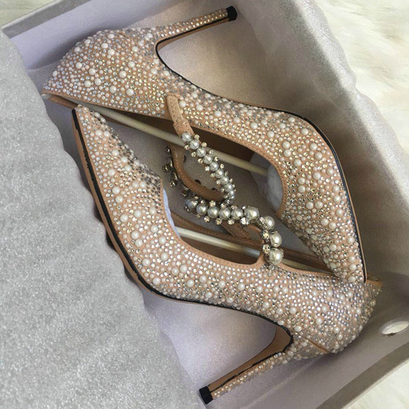 Women Rhinestone Pumps Wedding Shoes