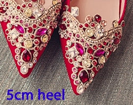 Wedding Shoes Women Pumps White Satin Princess Crystal