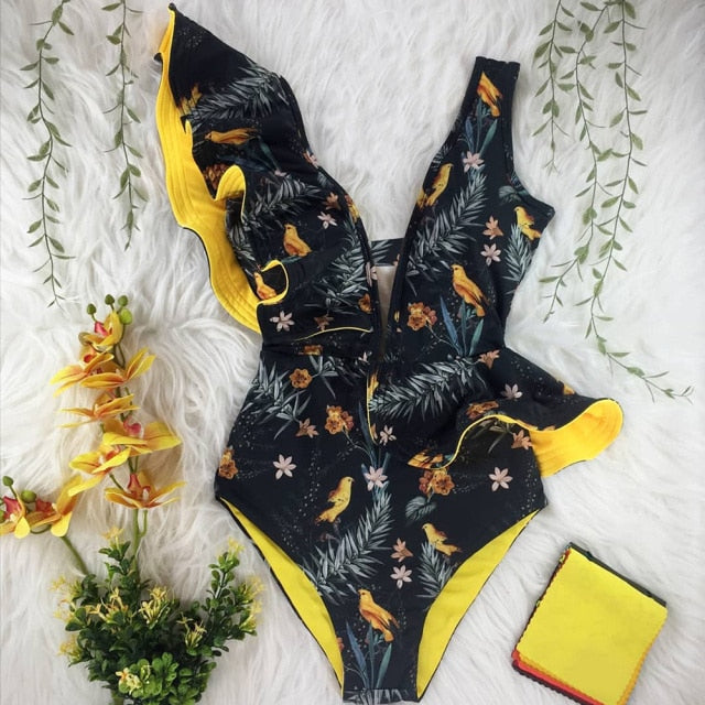 One Piece Swimsuit Print  Monokini - LiveTrendsX