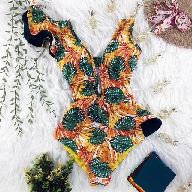 One Piece Swimsuit Print  Monokini - LiveTrendsX