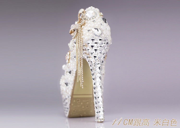 Spring New Fringed Rhinestone Stiletto Banquet Women Wedding Shoe