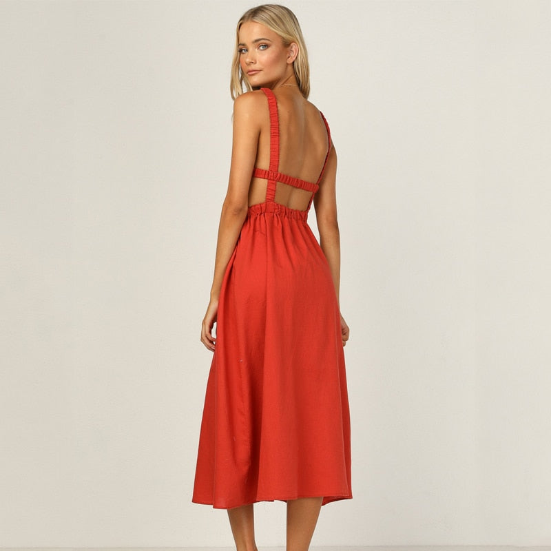 Sexy Spaghetti Strap Summer Dress 2021 - LiveTrendsX