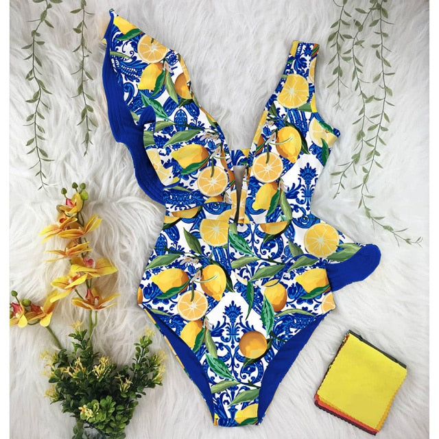 One Piece Swimsuit Print  Monokini - LiveTrendsX