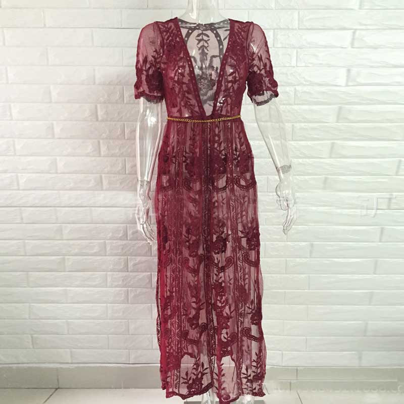 Female Lace Maxi Sexy Beach Dress