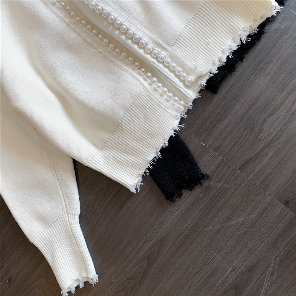 High Quality Black/White Classy Knitwear - LiveTrendsX